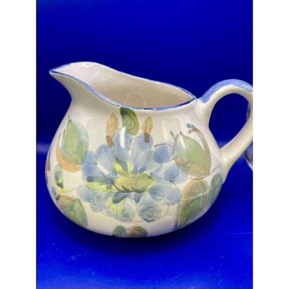 Vtg MCM Lava Glaze Pottery Planter Made in Italy Green Tan Orange  4-1/4" Tall - Picture 1 of 8